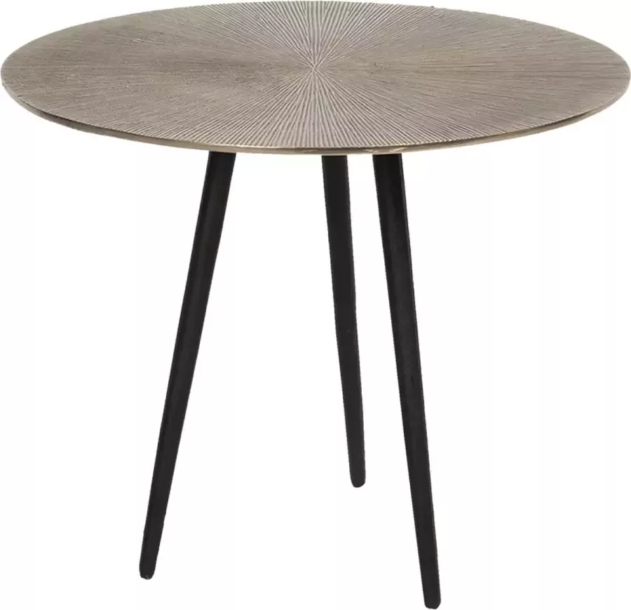 Clayre & Eef Bijzettafel Ø 33x30 cm Goudkleurig Aluminium Rond Side table Tafeltje - Foto 1