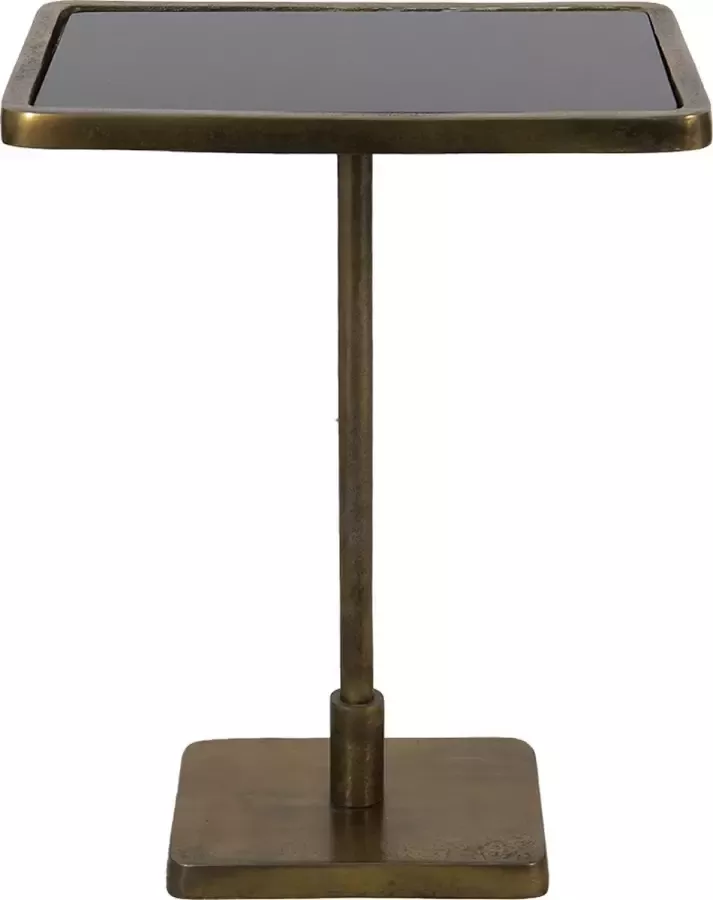 Clayre & Eef Bijzettafel 42x30x55 cm Goudkleurig Aluminium Rechthoek Side table Tafeltje - Foto 1