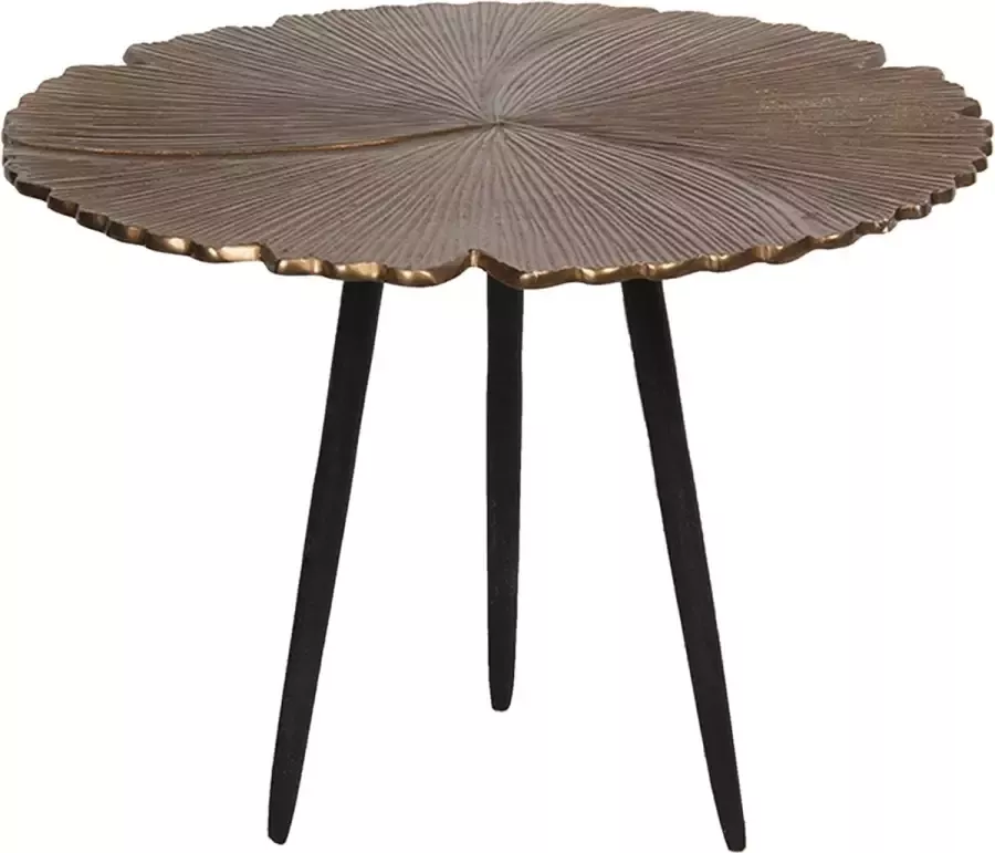 Clayre & Eef Bijzettafel Ø 50x36 cm Bruin Aluminium Rond Side table Tafeltje Bruin Side table Tafeltje - Foto 1