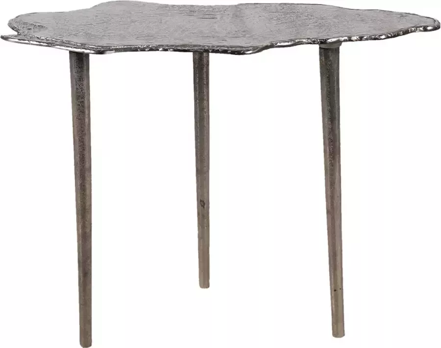Clayre & Eef Bijzettafel 56x24x45 cm Grijs Aluminium Side table Tafeltje - Foto 1