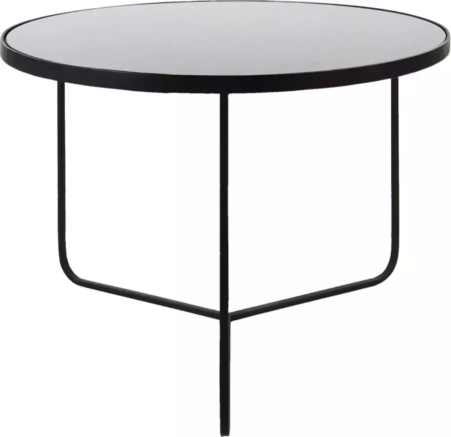 Clayre & Eef Bijzettafel Ø 75x50 cm Zwart Aluminium Rond Side table Tafeltje - Foto 1