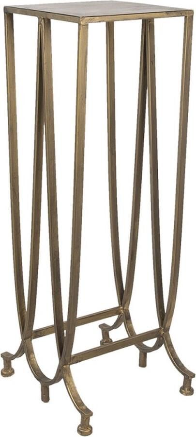 Clayre & Eef Bijzettafel 36x31x90 cm Goudkleurig Ijzer Side table Tafeltje