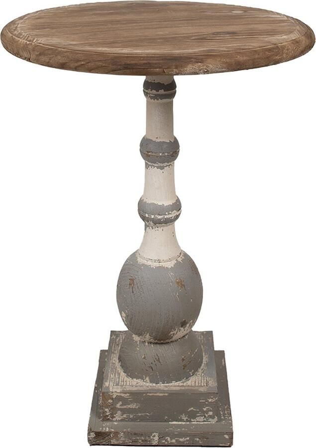 Clayre & Eef Bijzettafel Ø 51x71 cm Bruin Hout