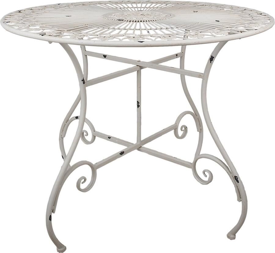 Clayre & Eef Bistrotafel Ø 101x77 cm Wit Metaal