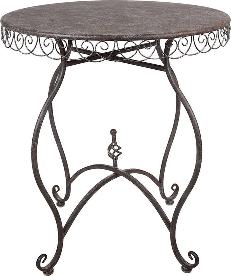 Clayre & Eef Bistrotafel Ø 70x75 cm Bruin Metaal