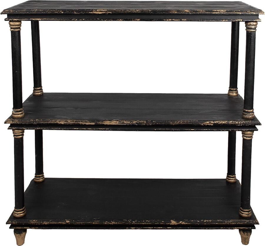 Clayre & Eef Boekenkast 110x40x113 cm Zwart Hout