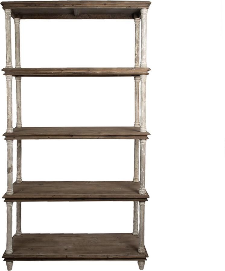 Clayre & Eef Boekenkast 110x40x210 cm Wit Hout