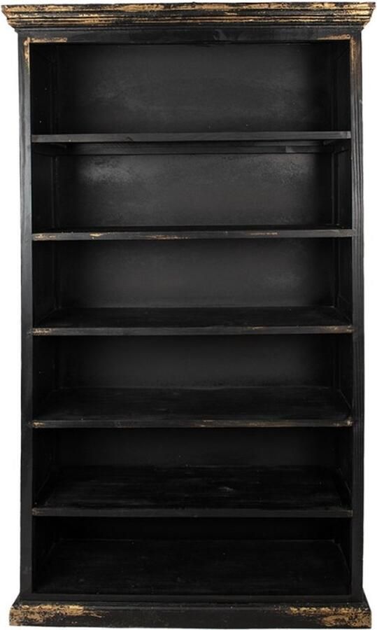 Clayre & Eef Boekenkast 120x40x210 cm Zwart Hout