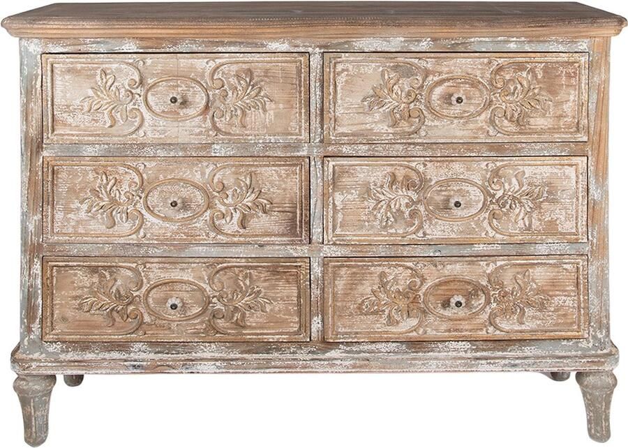 Clayre & Eef Dressoir 141x40x105 cm Beige Hout Ladekast