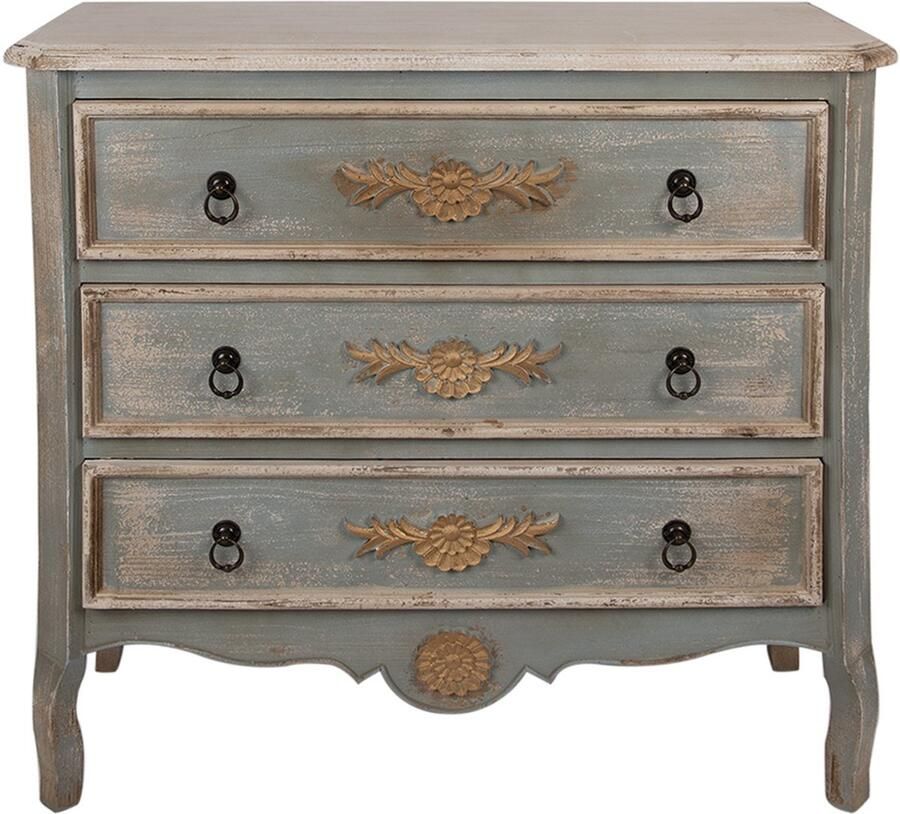 Clayre & Eef Dressoir 95x38x90 cm Groen Hout