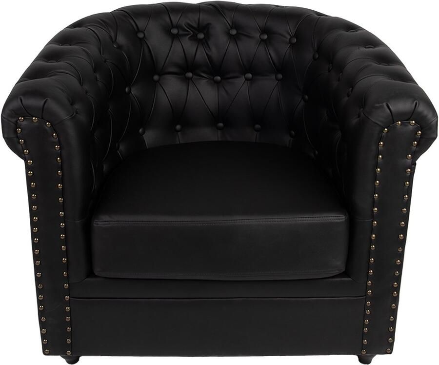 Clayre & Eef Fauteuil met Armleuning 80x75x72 cm Zwart Kunstleer