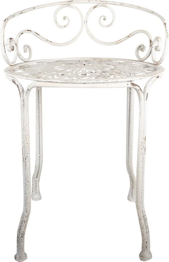 Clayre & Eef Krukje Ø 44x67 cm Wit Metaal Plantentafel