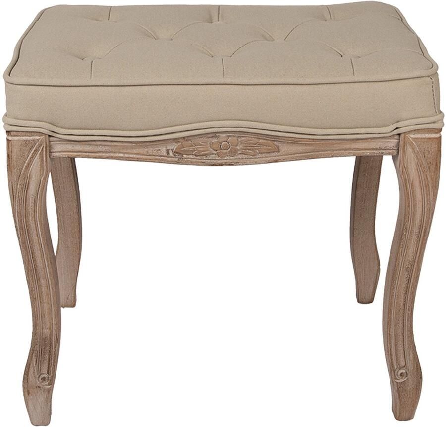 Clayre & Eef Krukje 50x36x47 cm Bruin Beige Hout Textiel