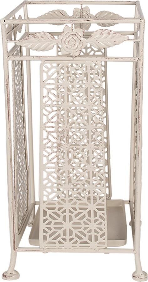 Clayre & Eef Paraplubak 24x24x49 cm Wit Metaal