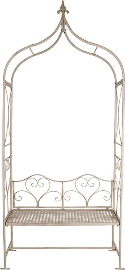 Clayre & Eef Rozenboog met Bank 108x41x239 cm Wit IJzer