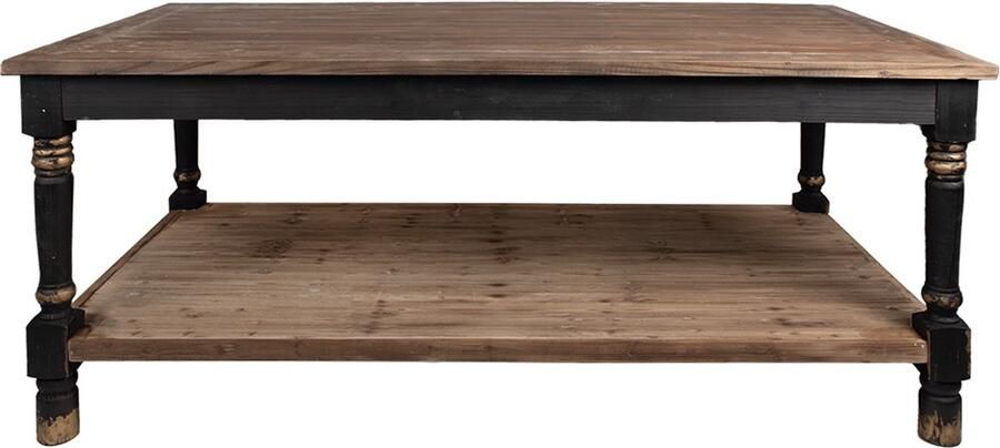Clayre & Eef Salontafel 200x100x85 cm Zwart Hout