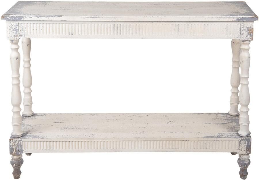 Clayre & Eef Sidetable 110x35x78 cm Wit Hout