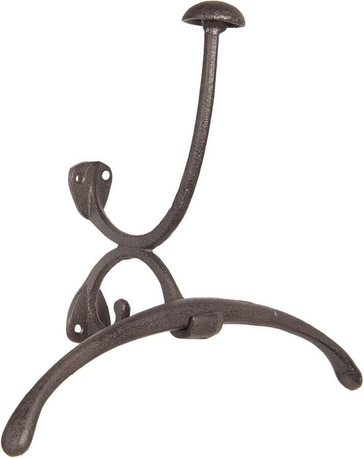 Clayre & Eef Wandkapstok 33x13x26 cm Bruin Ijzer