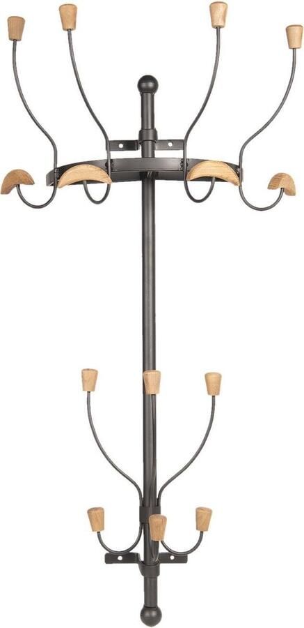Clayre & Eef Wandkapstok 51x26x94 cm Bruin Hout Metaal