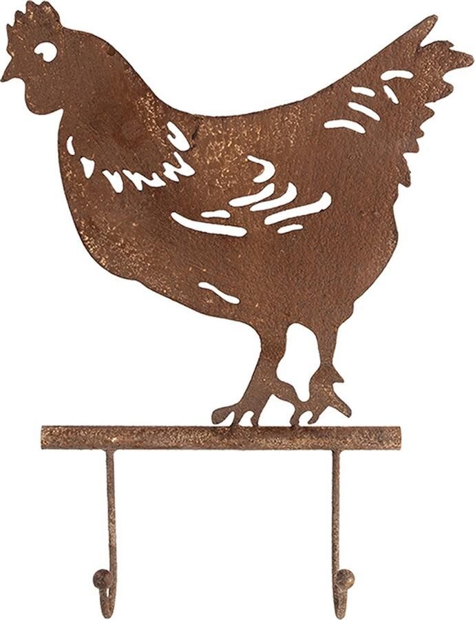 Clayre & Eef Wandkapstok Kip 24x5x31 cm Bruin Metaal