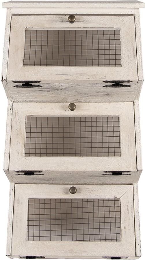 Clayre & Eef Wandkast 33x25x61 cm Wit Hout Metaal