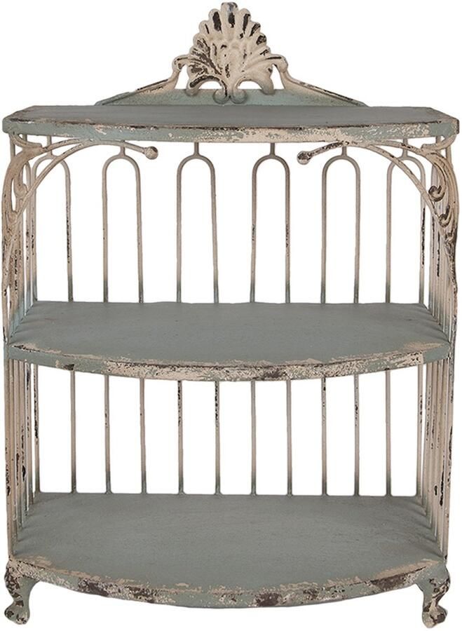 Clayre & Eef Wandkast 38x23x55 cm Groen Metaal