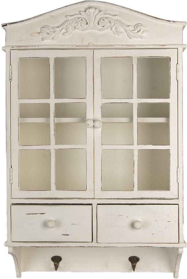 Clayre & Eef Wandkast 45x19x71 cm Wit Hout