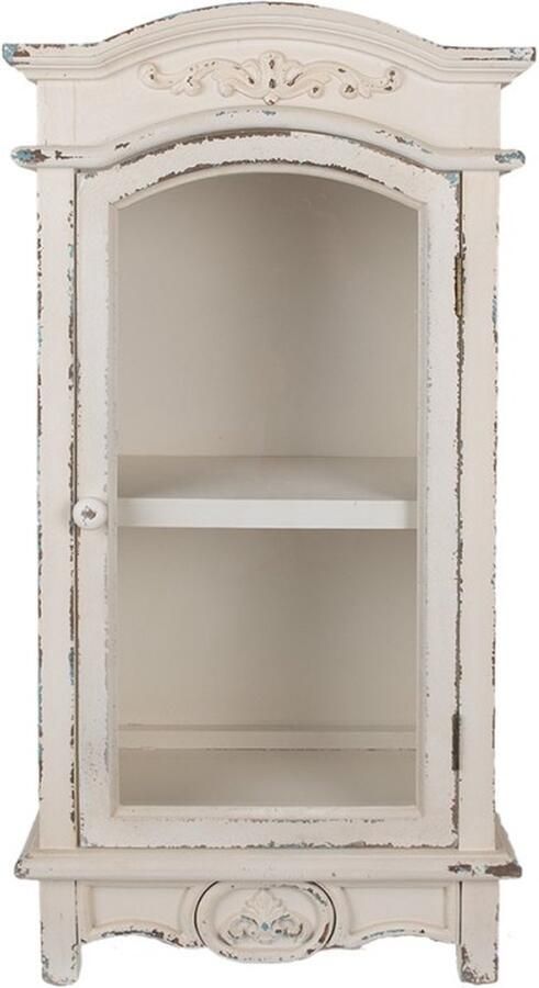 Clayre & Eef Wandkast 45x30x88 cm Wit Hout