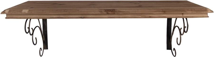 Clayre & Eef Wandplank 105x35x35 cm Bruin Hout Metaal