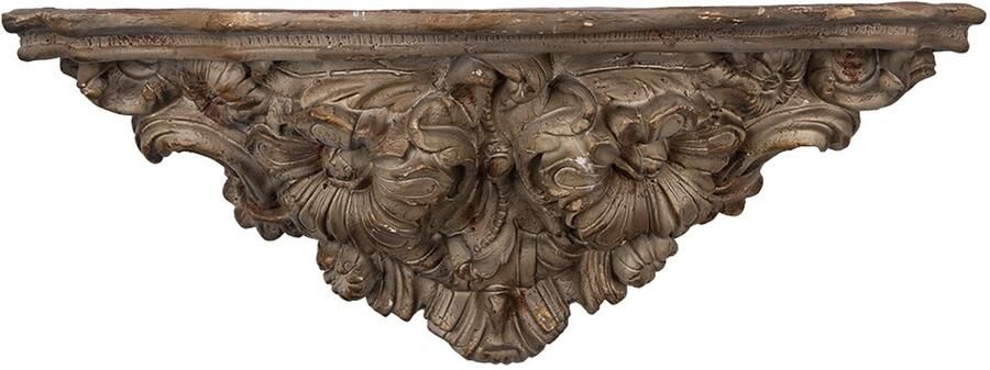 Clayre & Eef Wandplank 73x21x29 cm Bruin Grijs Keramisch materiaal