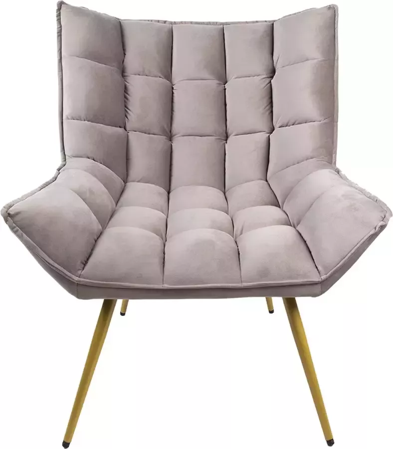 Clayre & Eef Fauteuil 79x91x93 cm Grijs Ijzer Textiel Woonkamer stoel Relax stoel binnen Grijs Woonkamer stoel Relax - Foto 1
