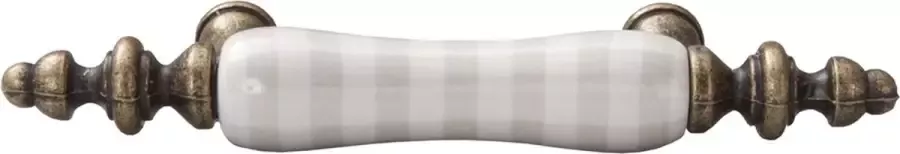 Clayre & Eef Handgreep 12 cm Beige Grijs Keramiek Handgreep Keuken Kastgreep