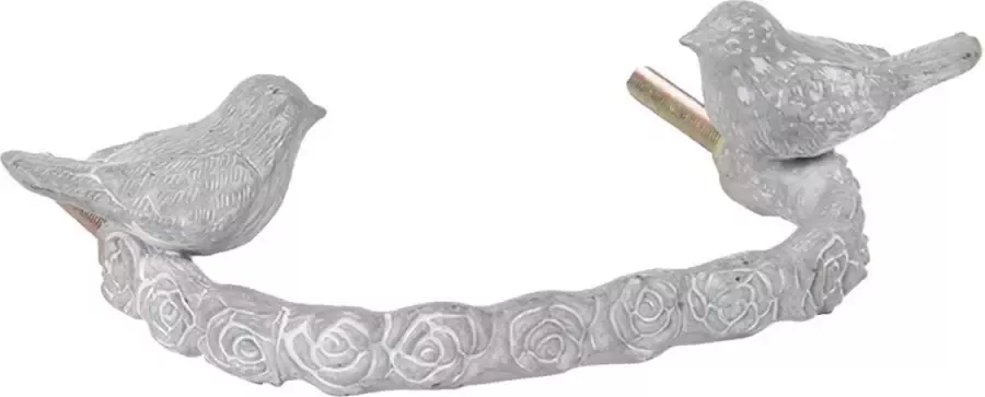 Clayre & Eef Handgreep 13x3x8 cm Grijs Ijzer Vogels Handgreep Keuken Kastgreep