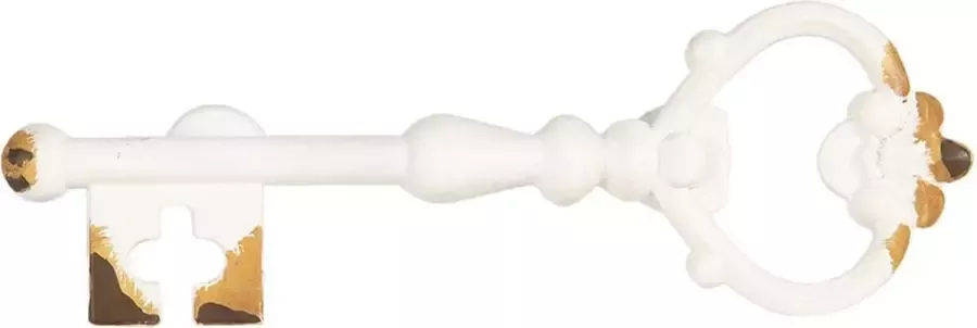 Clayre & Eef Handgreep Sleutel 12 cm Wit Ijzer Handgreep Keuken Kastgreep