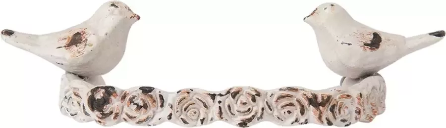 Clayre & Eef Handgreep Vogel 13x8x3 cm Wit Ijzer Handgreep Keuken Kastgreep