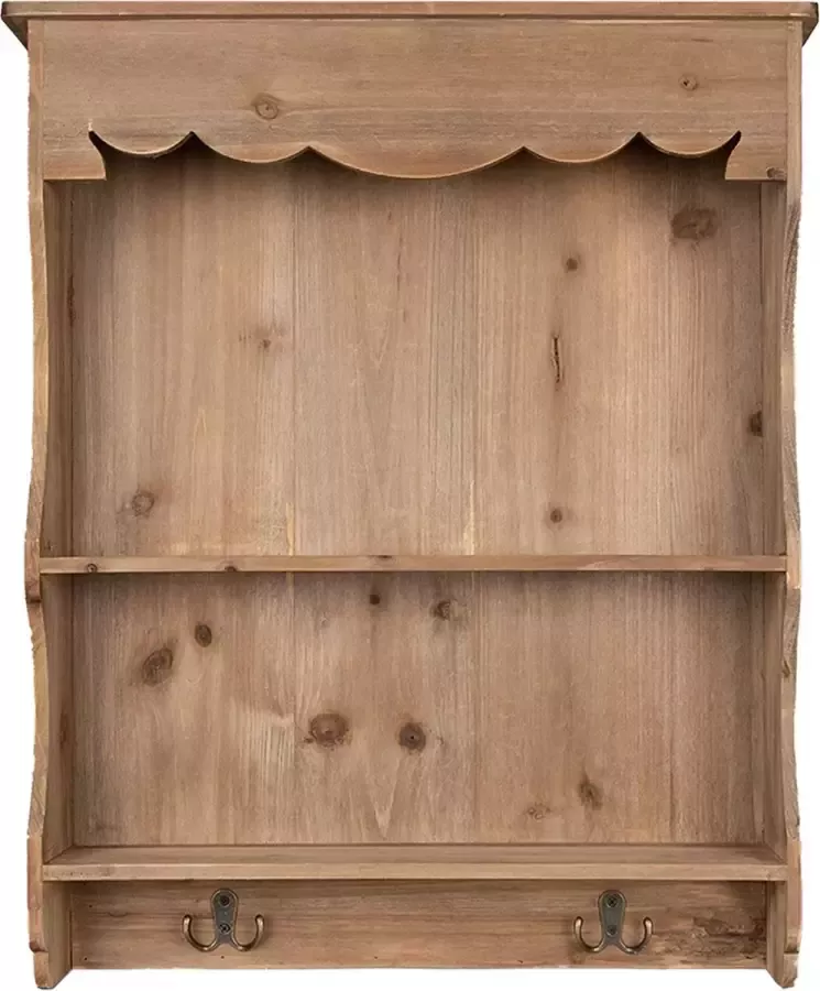 Clayre & Eef Wandrek 47x12x60 cm Bruin Hout Rechthoek Muurrek Opbergkast