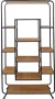 Clayre & Eef Wandrek 80x32x169 cm Bruin Zwart Hout Ijzer Wandplank Wandschap - Thumbnail 2
