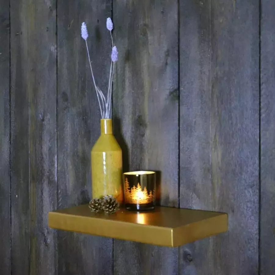 Cleverline Wandplank Golden Shelf goud Hout L 35 x B 18 5 cm