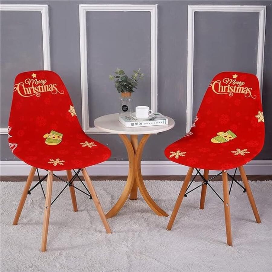 CLORD Kuipstoelhoes verkrijgbaar in sets van 2 4 of 6 stuks. Deze moderne elastische stoelhoezen zijn afneembaar en wasbaar perfect voor eetkamerstoelen. Voeg een vleugje kerstsfeer toe aan je keukenstoelen met deze rode kersteditie set van 6