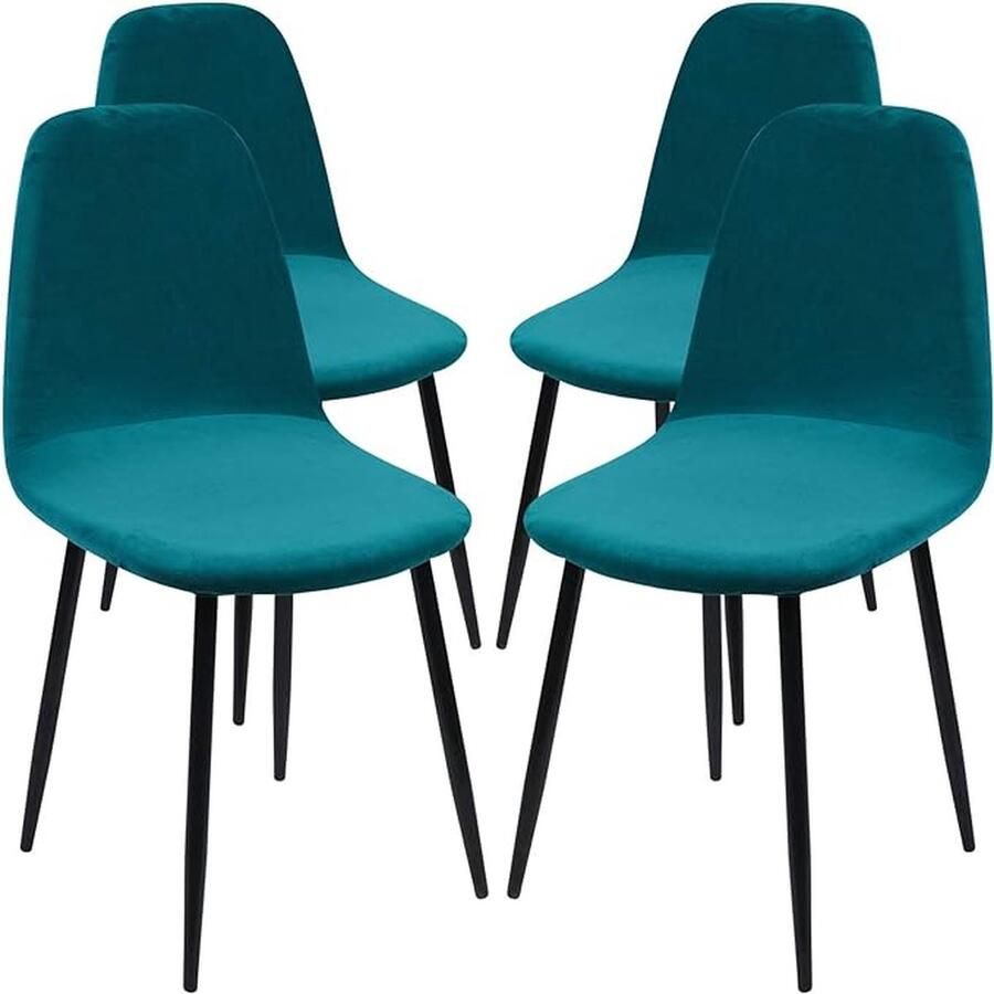 CLORD Stoelhoes Set van Velours Stretch Universele hoes voor eetkamerstoelen Elegantie voor keukenstoelen schommelstoelen en meer (Smaragdgroen set van 4)