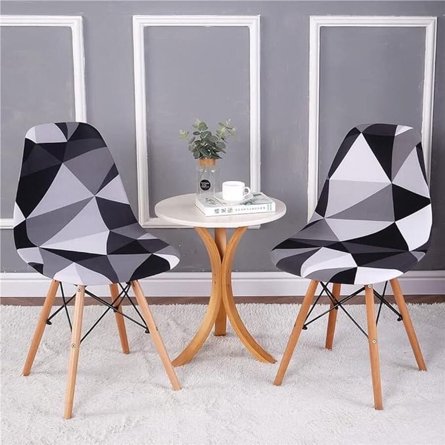 CLORD Stoelhoezen voor een set van 6 eetkamerstoelen jacquard geweven met stretch. Deze afneembare en wasbare stoelhoezen zijn geschikt voor universele keukenstoelen en voegen een vleugje elegantie toe aan je woonkamer