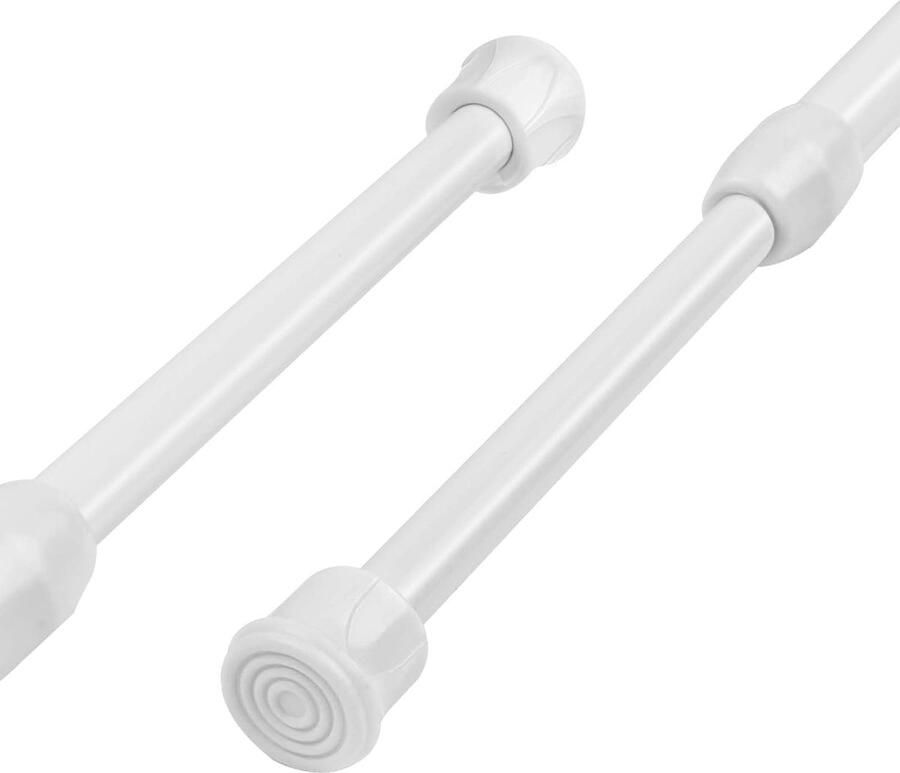 CLORD Telescoopstaaf Set van 2 Kleine Uittrekbare Klemstangen Klemstaaf Geen Boren Verstelbare Kleine Spanningstang voor Douchegordijnrail Kledingrail Kast Boekenplank (30-50 cm)