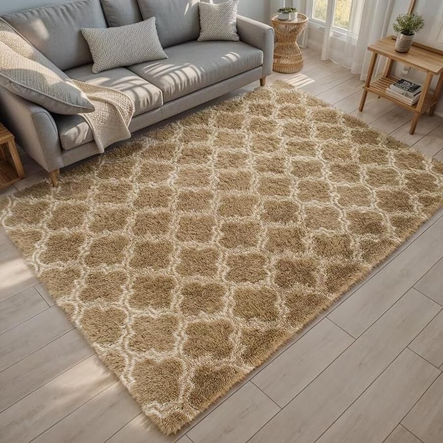 CLORD Modern Antislip Vloerkleed 120x180 cm voor Woon- en Slaapkamer Kaki