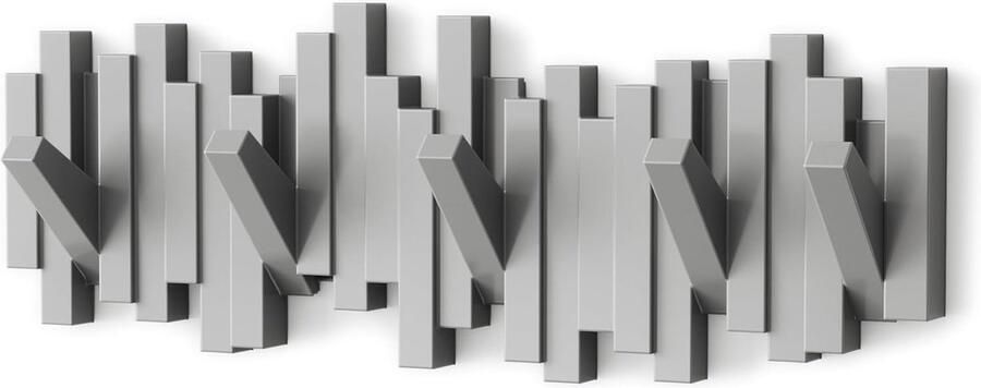 CLORD Wandkapstok 5 haken Grijs Modern ontwerp
