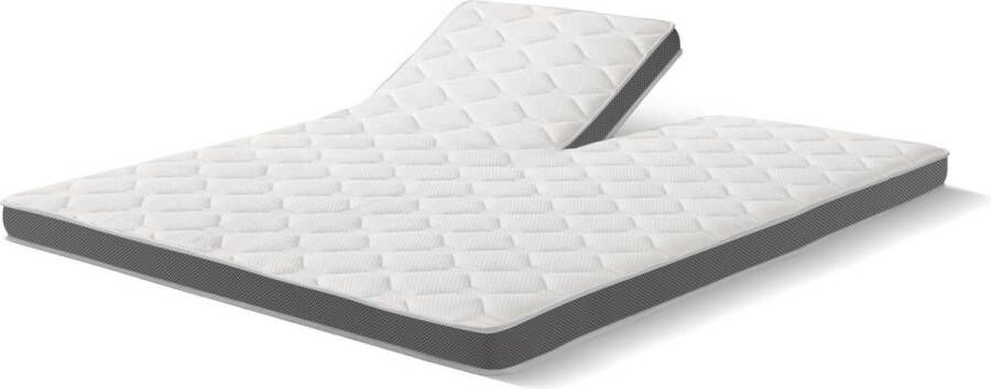 CloudTemp Split Topper Medisch erkend -Tweepersoons 140x210- Aanpasbaar Wasbaar NASA traagschuim Pocketvering Koudschuim Bamboe Luxe Topper Premium kwaliteit