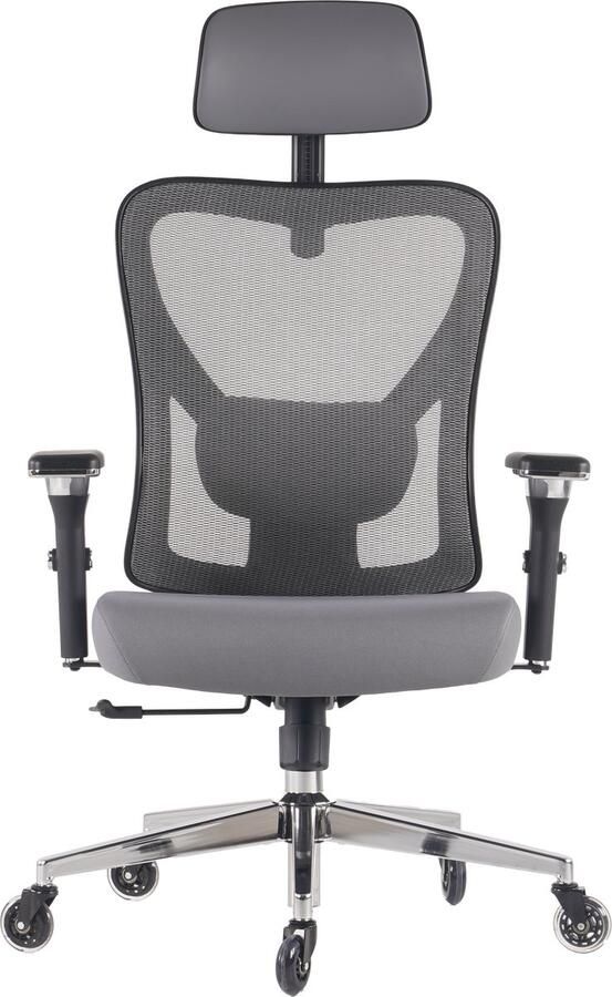 CLOUVOU Ergonomische Bureaustoel CleverSeat 4D Armleuningen Bureau Stoel voor Volwassenen Max 150 kg Orthopedisch Rugkussen Antraciet
