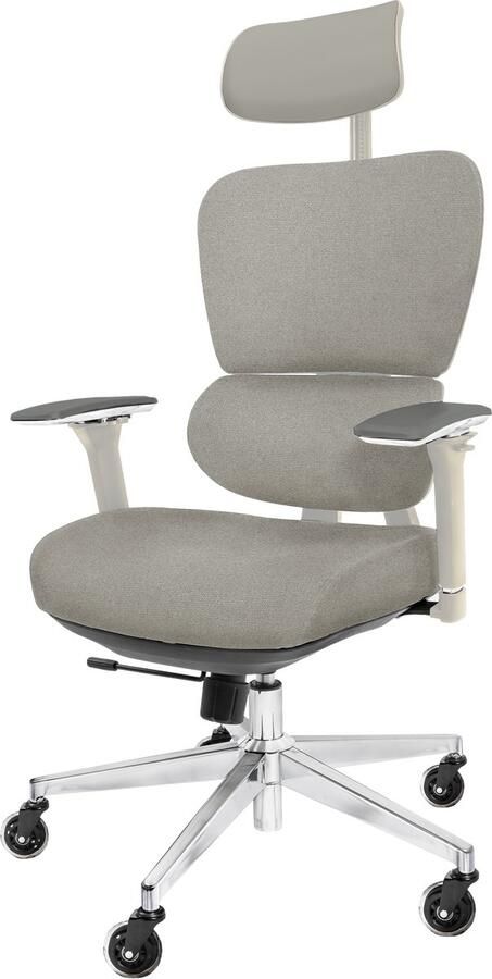 CLOUVOU Ergonomische Bureaustoel ProSeat 4D Armleuningen Bureau Stoel voor Volwassenen Max 150 kg Thermoregulerende bekleding Crèmewit