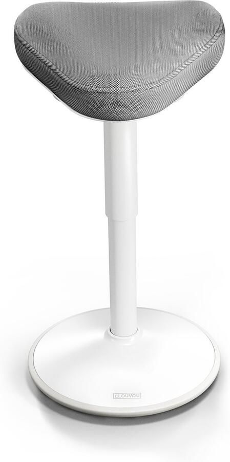 CLOUVOU Ergonomische Kruk Nexus Max 125 kg Traploos Verstelbare Zadelkruk op Wielen 47-64 cm Bureau Stoel met Handgrepen Antraciet