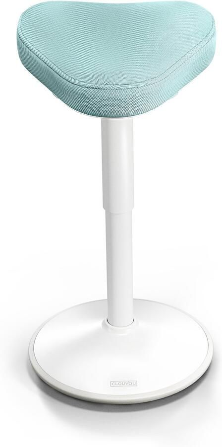 CLOUVOU Ergonomische Kruk Nexus Max 125 kg Traploos Verstelbare Zadelkruk op Wielen 47-64 cm Bureau Stoel met Handgrepen Munt