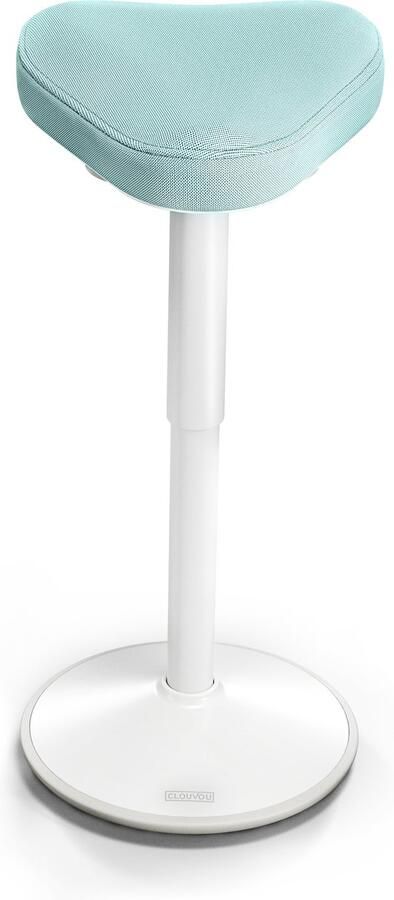 CLOUVOU Ergonomische Kruk Nexus Max 125 kg Traploos Verstelbare Zadelkruk op Wielen 57-82 cm Bureau Stoel met Handgrepen Munt